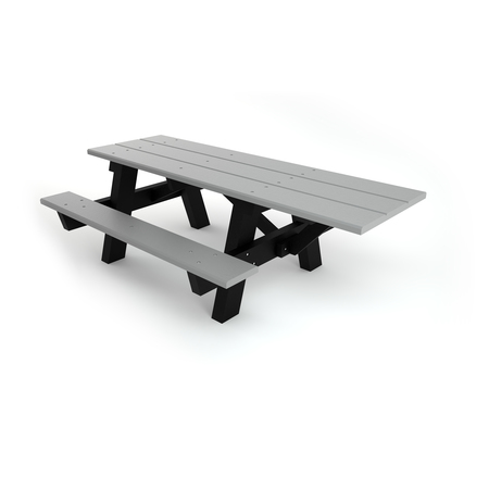 FROG FURNISHINGS Gray 6' ADA A-Frame Table with Black Frame PB APIC6GRAADA